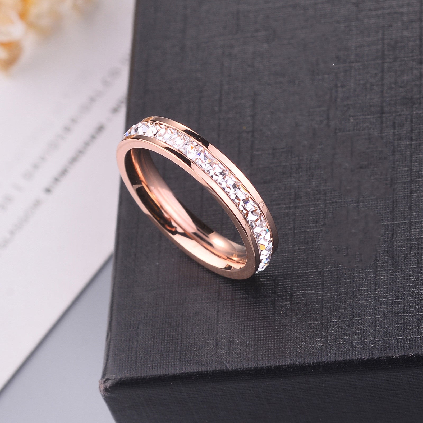 Bague diamant or rose