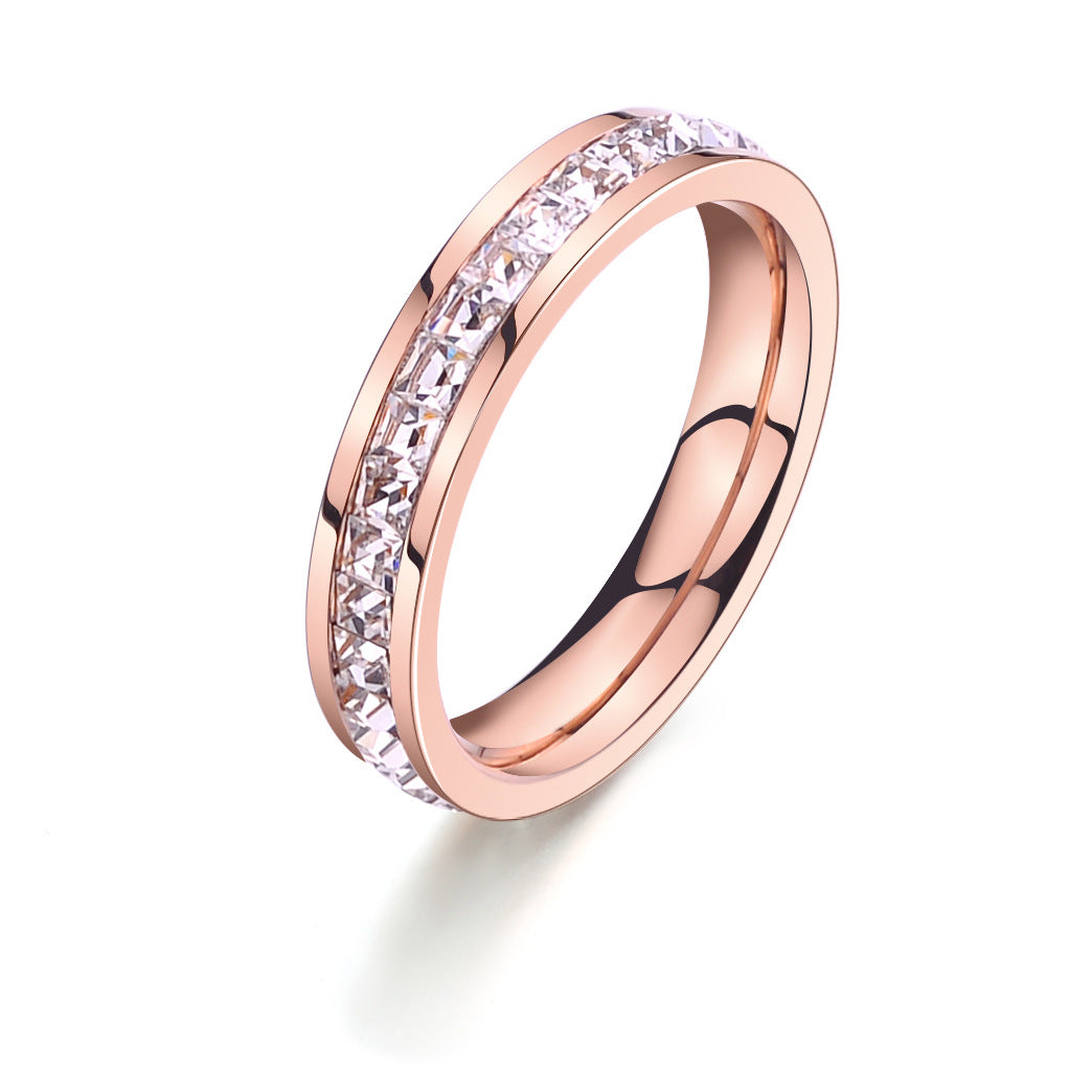 Bague diamant or rose