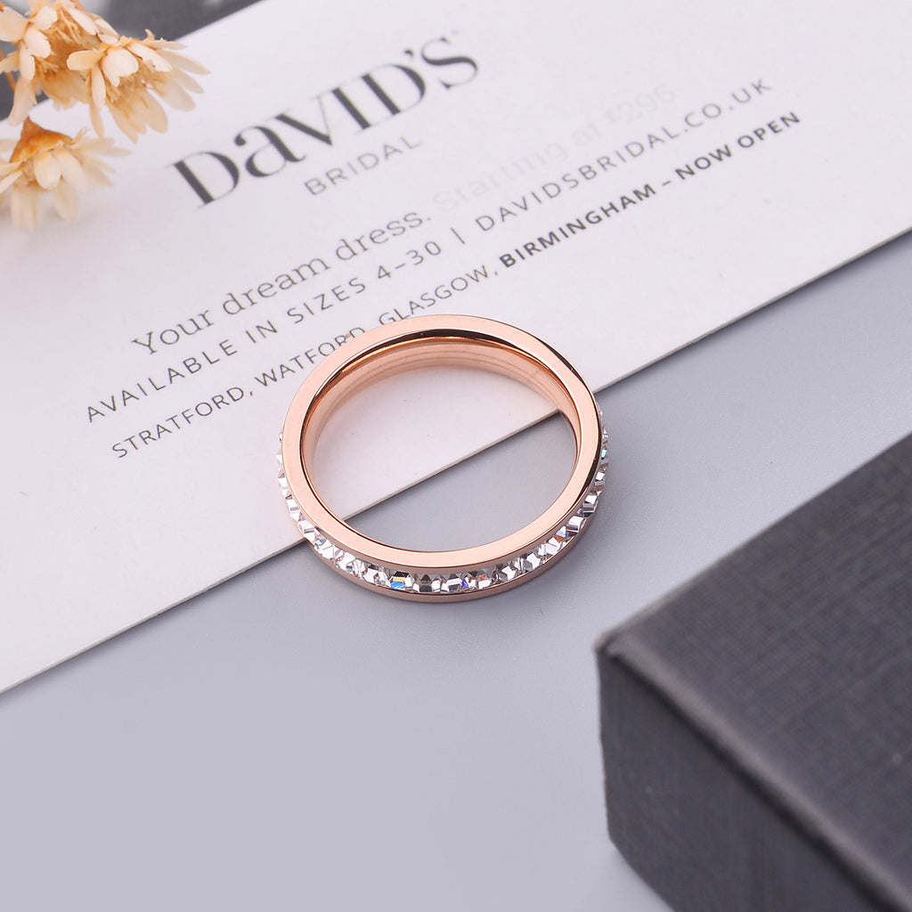 Bague diamant or rose
