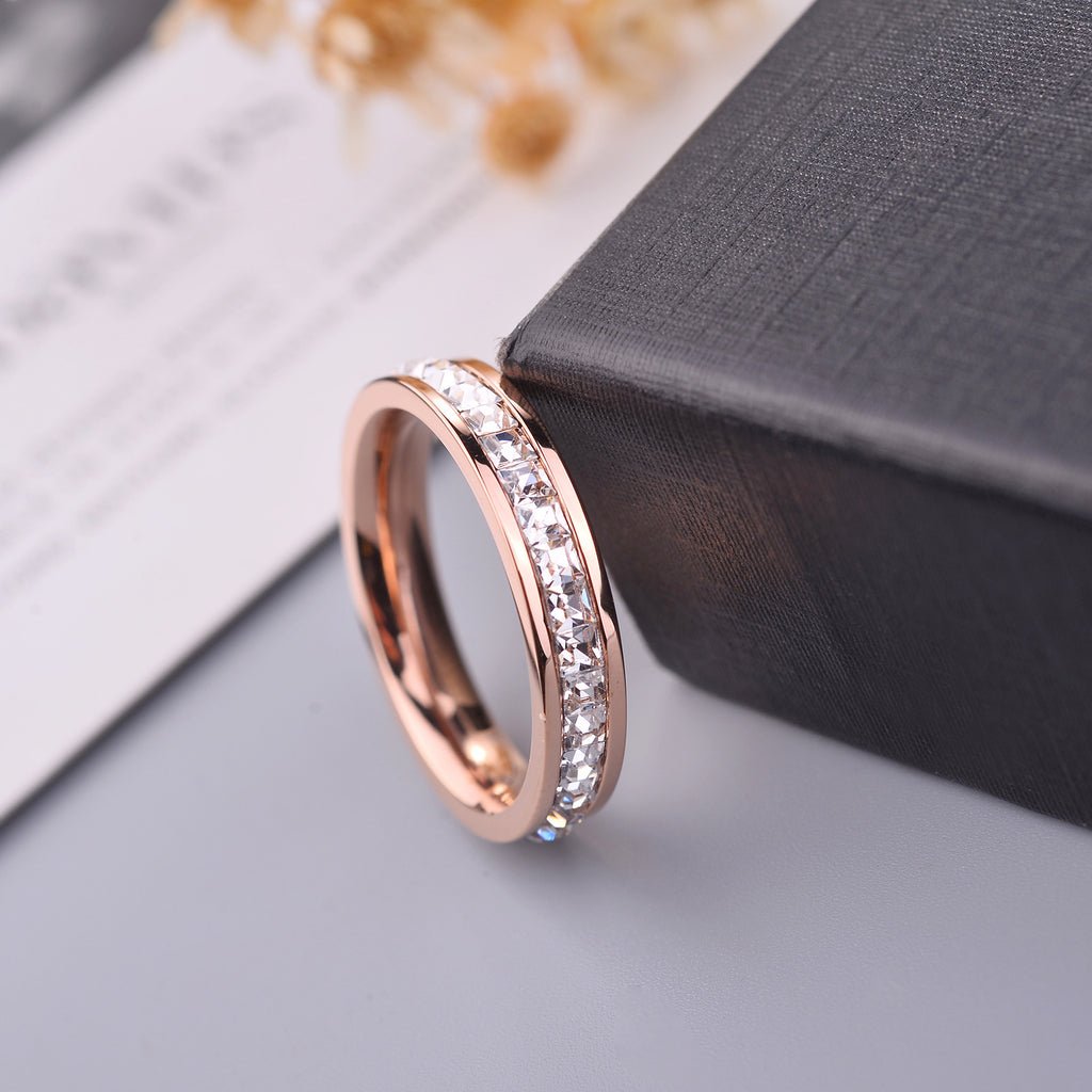 Bague diamant or rose