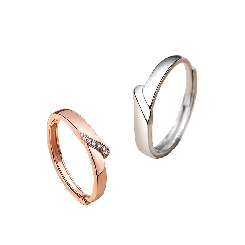Bague couple élégante ajustable