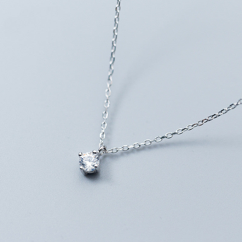 Collier épuré diamant ARGENT