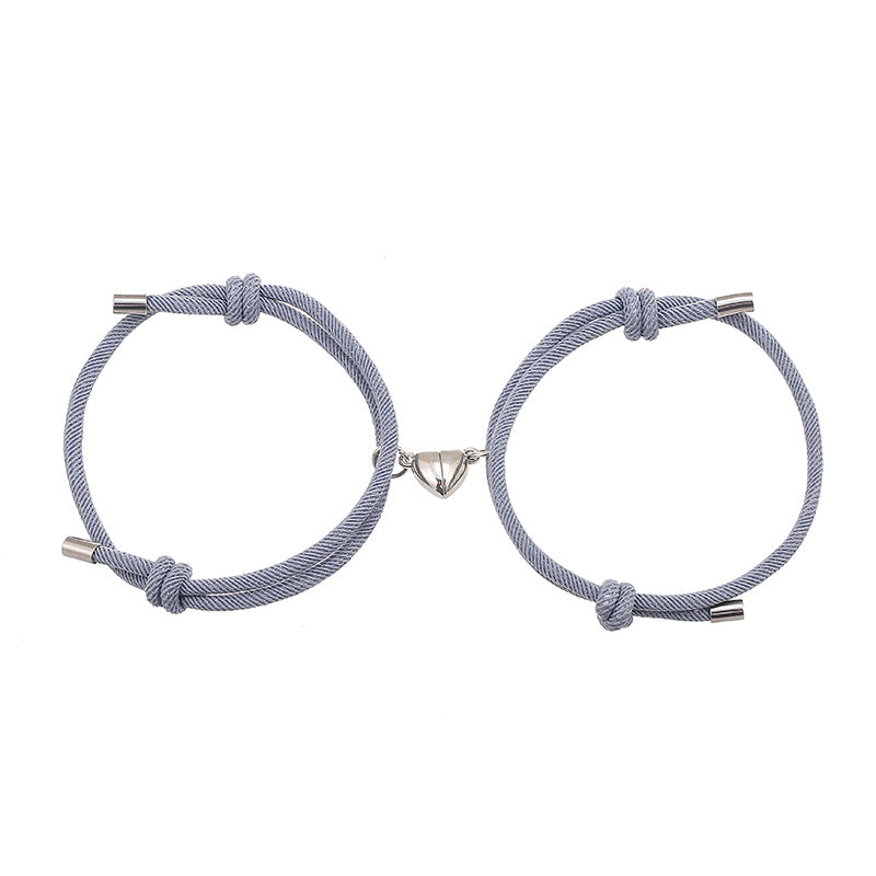 Bracelet corde cœur magnétique (2 pcs)