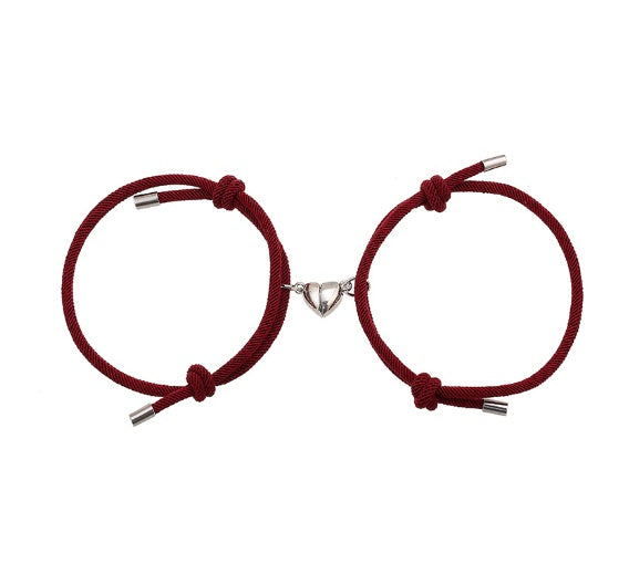 Bracelet corde cœur magnétique (2 pcs)