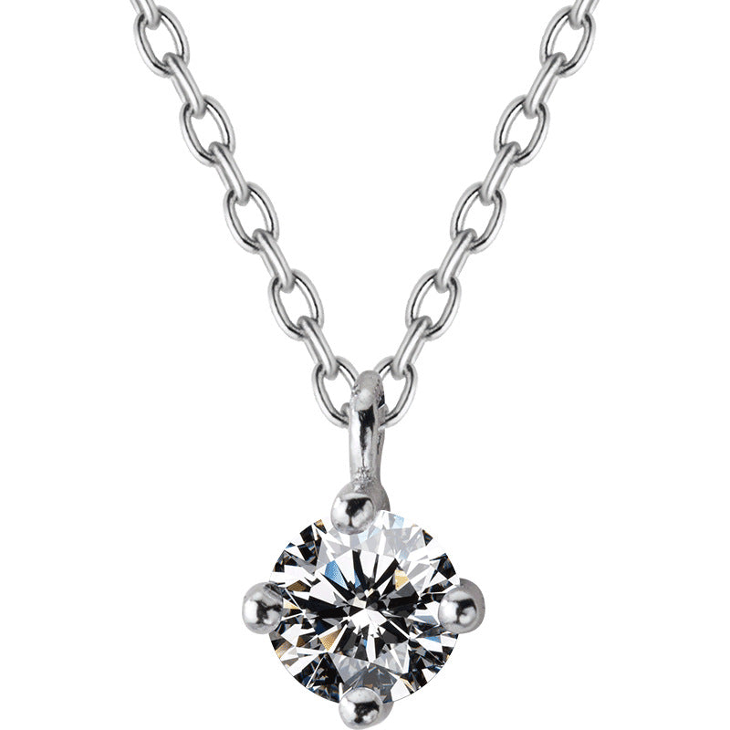 Collier épuré diamant ARGENT