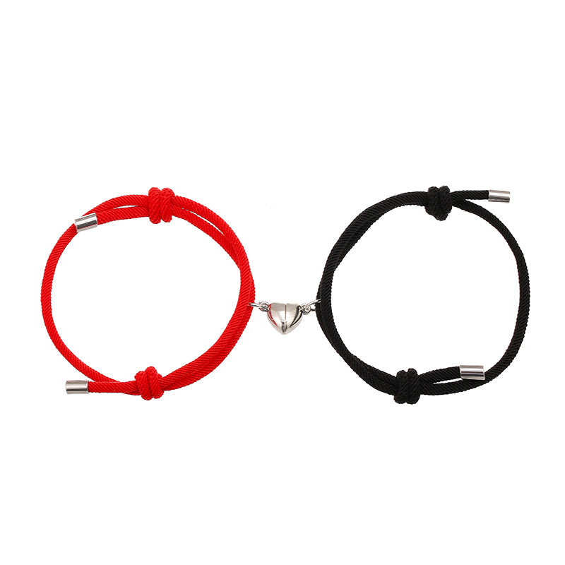 Bracelet corde cœur magnétique (2 pcs)