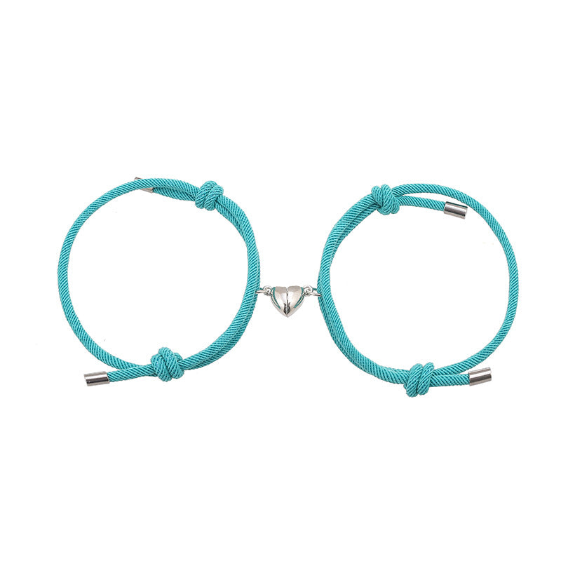 Bracelet corde cœur magnétique (2 pcs)