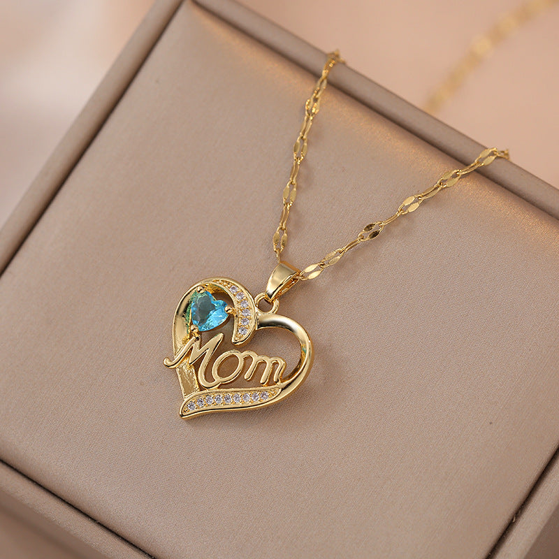 Collier "mom" coeur