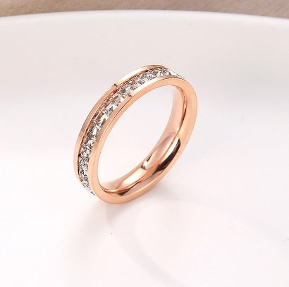 Bague diamant or rose