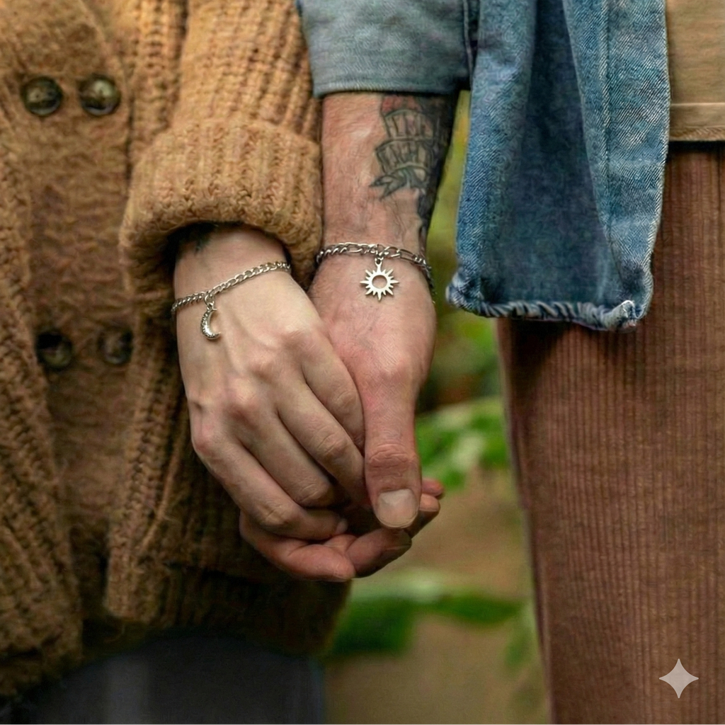 Chaine cœur magnétique, pendentifs (2 pcs)