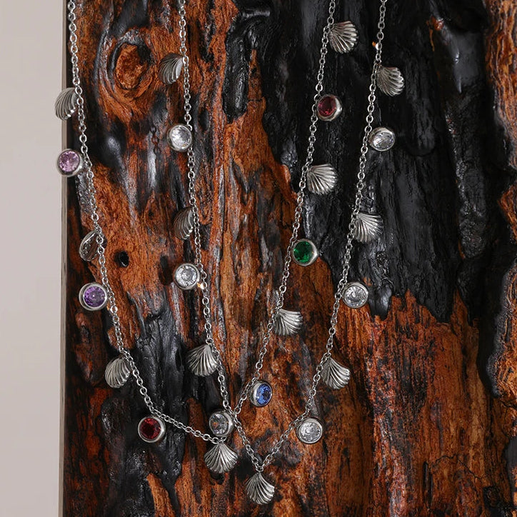 Collier pierre coquillage Alexia