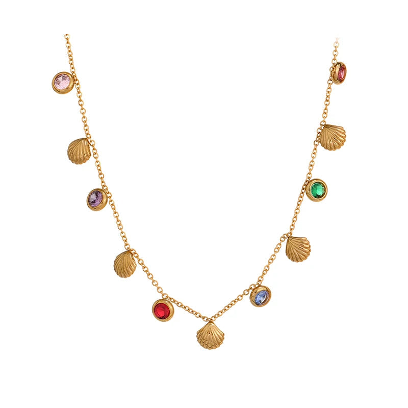 Collier pierre coquillage Alexia