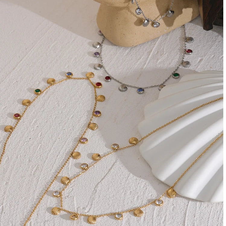 Collier pierre coquillage Alexia