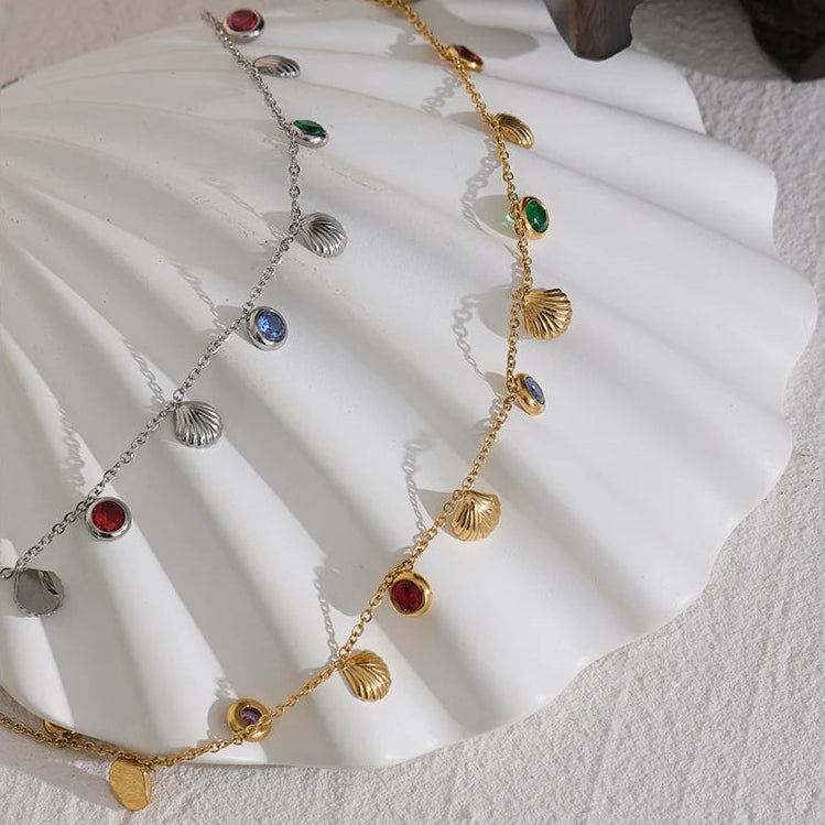 Collier pierre coquillage Alexia