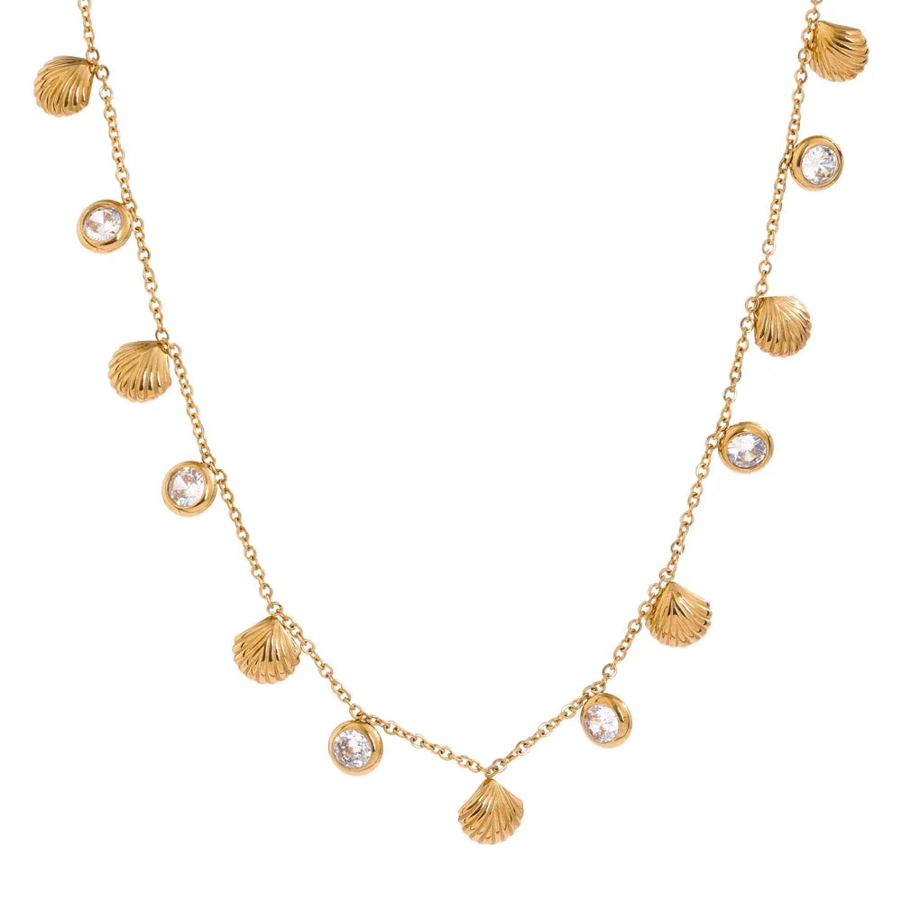 Collier pierre coquillage Alexia