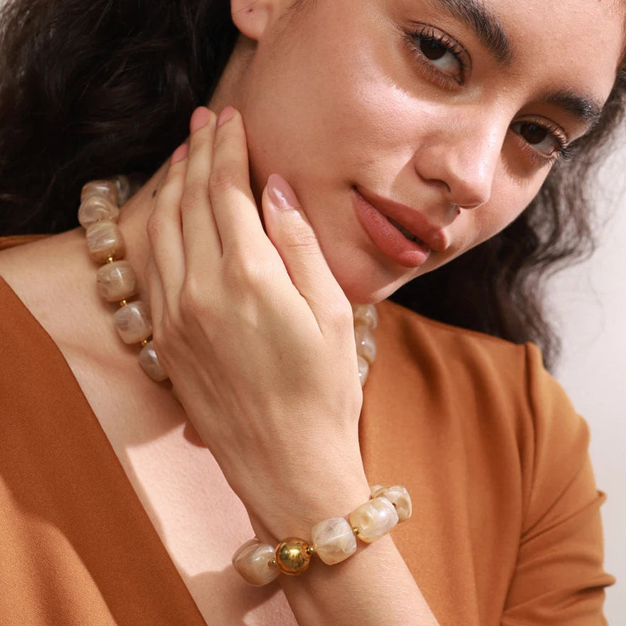 Collier et bracelet perles Silvia