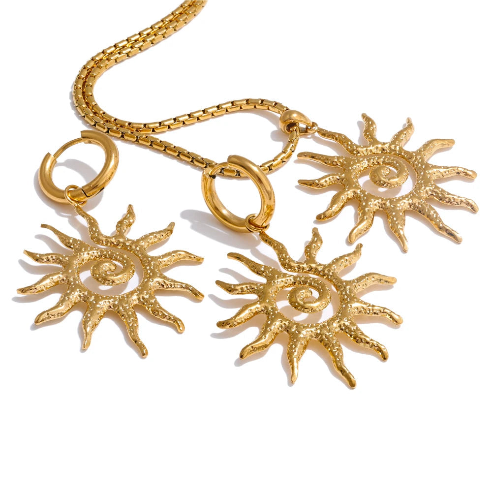 Collier & boucles d'oreilles sun Lila