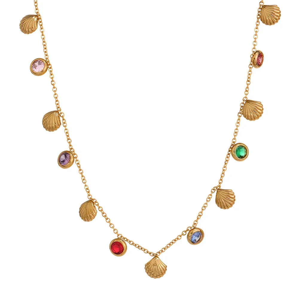 Collier pierre coquillage Alexia