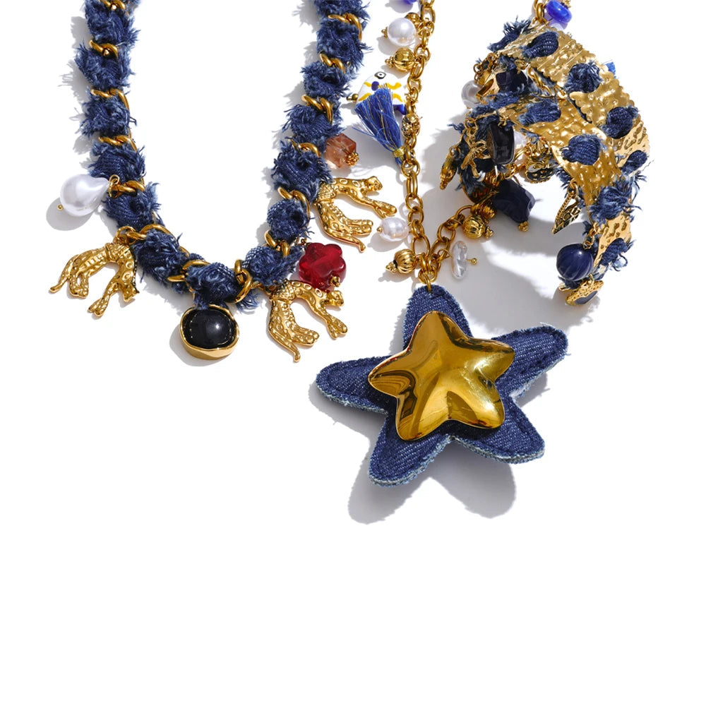 Collier & jonc Tissu Olivia