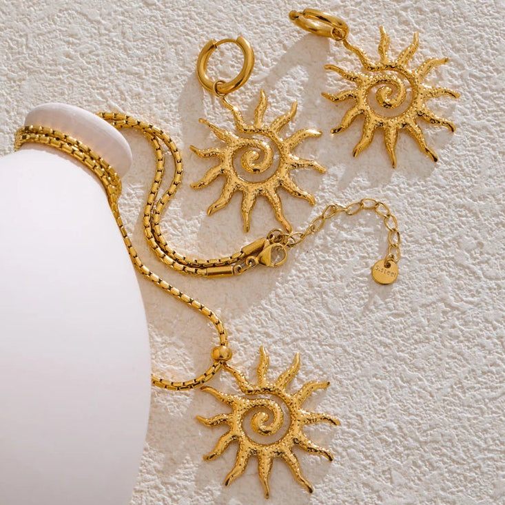 Collier & boucles d'oreilles sun Lila