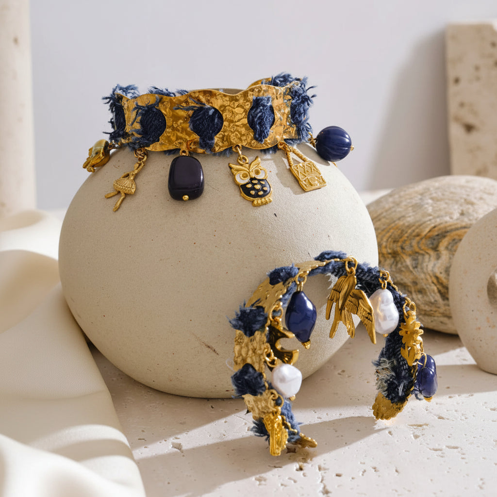 Collier & jonc Tissu Olivia