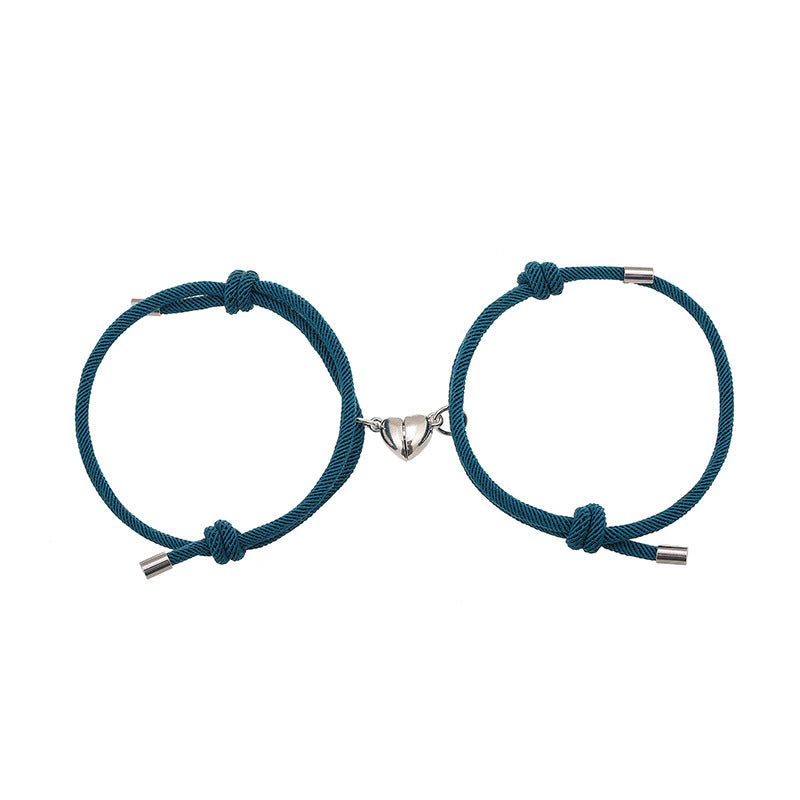 Bracelet corde cœur magnétique (2 pcs)