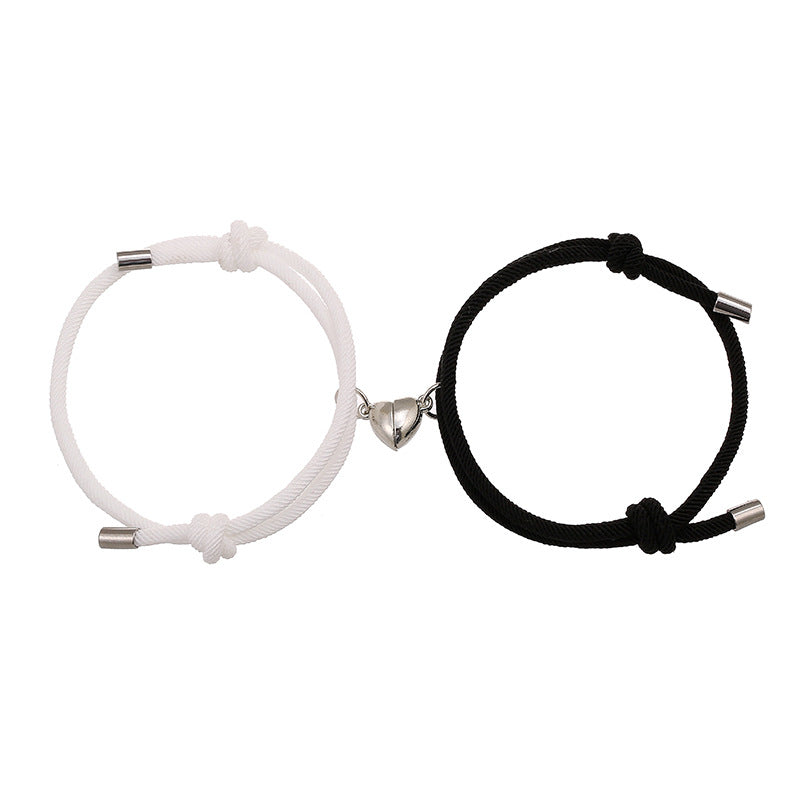 Bracelet corde cœur magnétique (2 pcs)