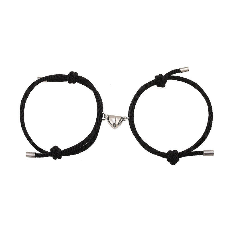 Bracelet corde cœur magnétique (2 pcs)