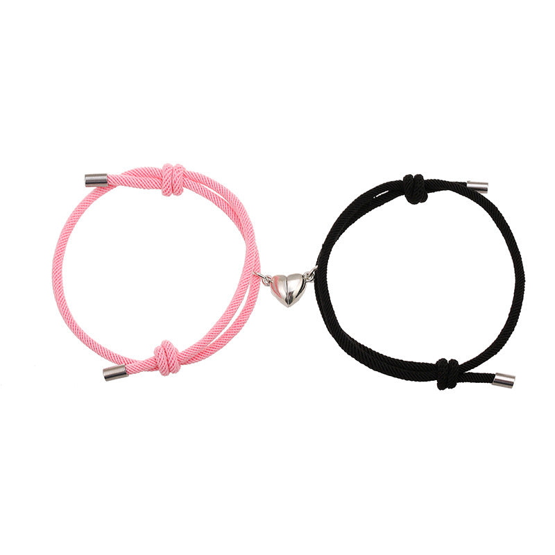 Bracelet corde cœur magnétique (2 pcs)